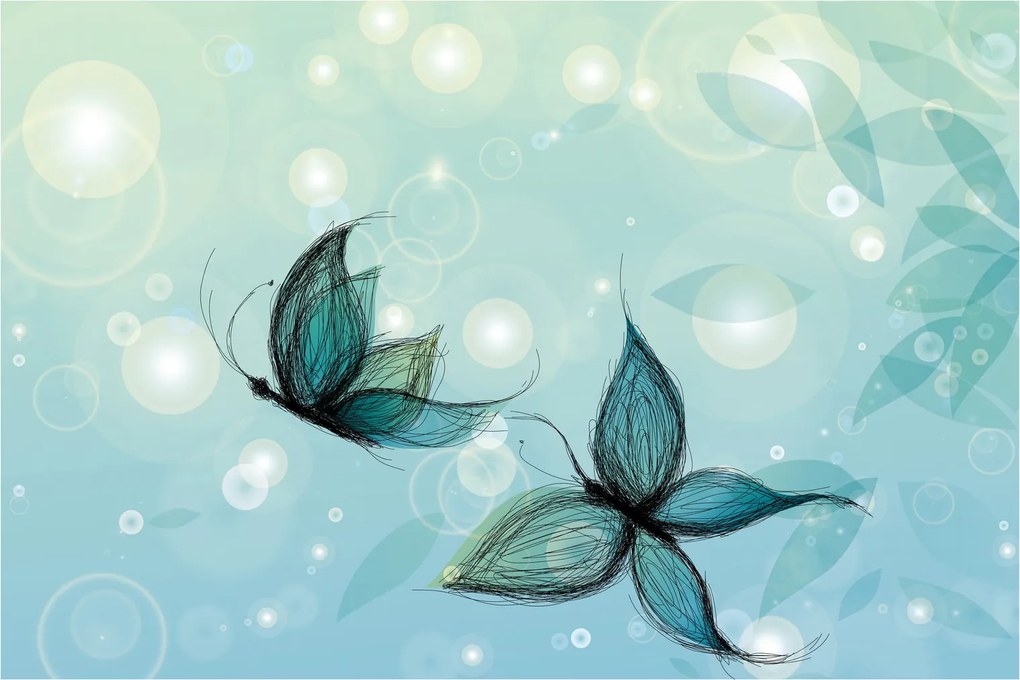 Kép - kék pillangók (90x60 cm)