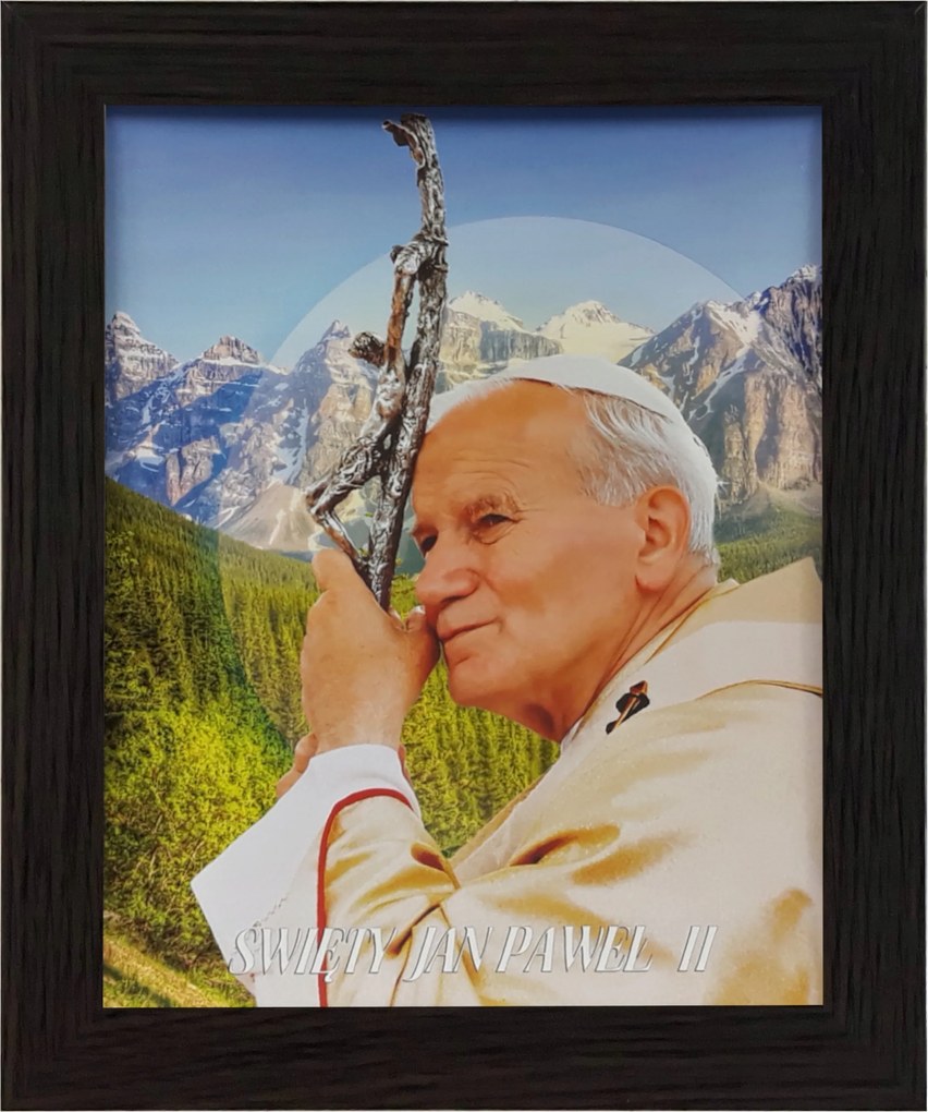 Vászonkép 30x25 Szent II. János Pál Pápa Wenge Keret