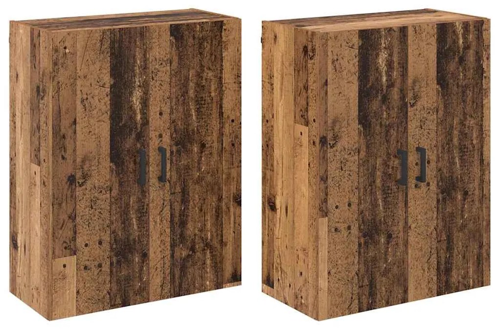 Fali Szekrények 2 pcs Régi fa 69.5 x 34 x 90 cm Faanyag