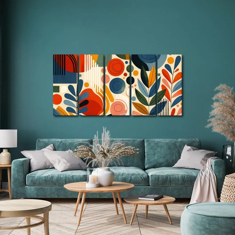 5 részes kép modern absztrakt formák