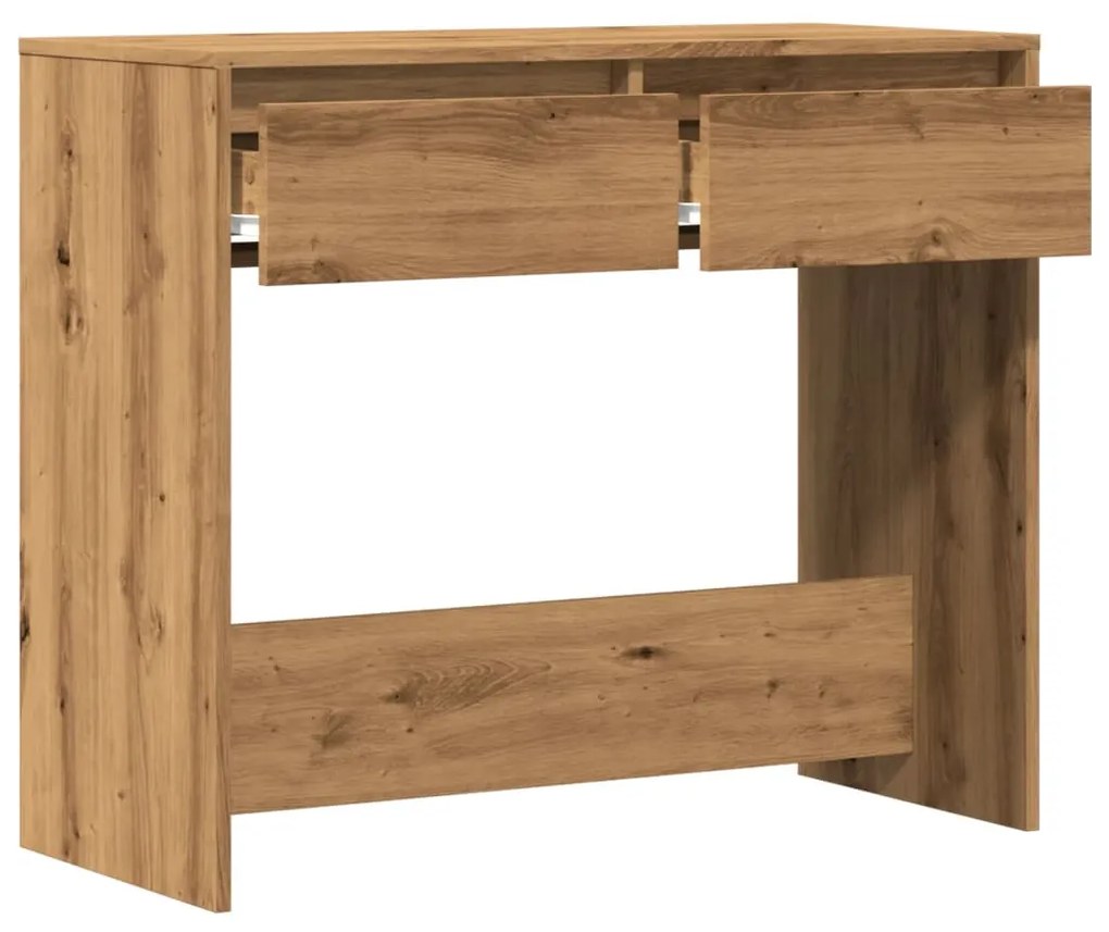 kézműves tölgy színű szerelt fa dohányzóasztal 89x41x76,5 cm