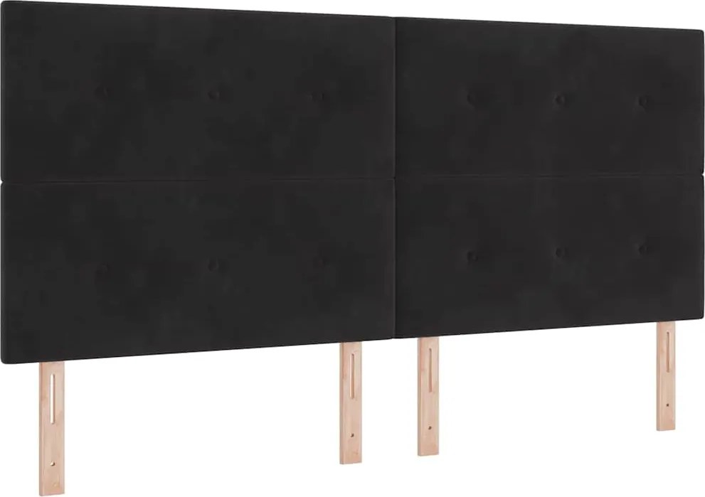 vidaXL Fejtámla Fekete 200 cm Bársony