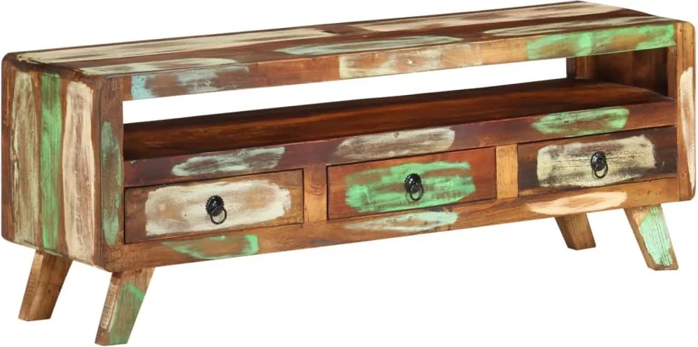 vidaXL többszínű tömör újrahasznosított fa TV-szekrény 110x30x40 cm