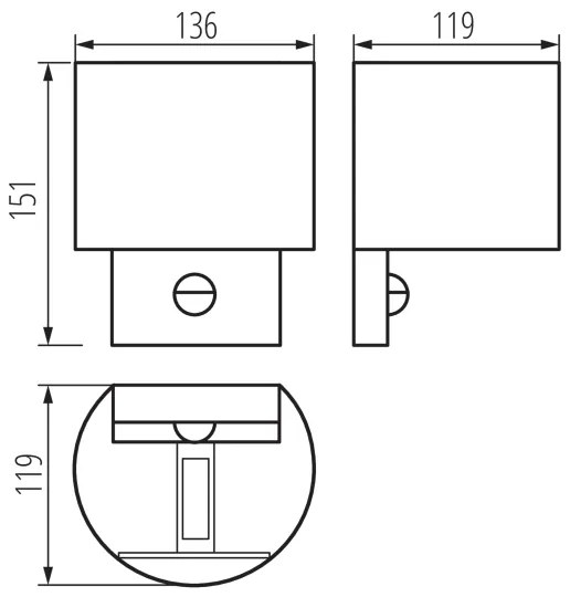 Kanlux 28995 - REKA kültéri LED fali lámpa érzékelővel LED/7W/230V IP54 antracit