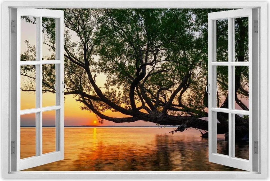 Poszterek 90x60 Fa Levelek Tó