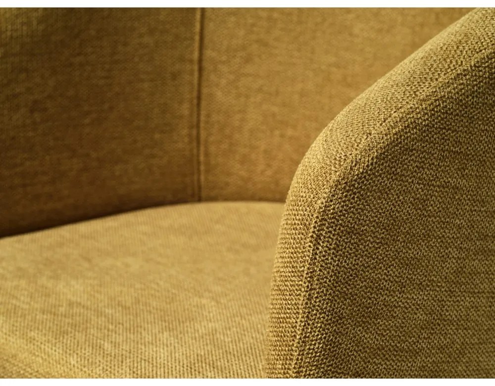 Mustársárga kárpitozott karfás étkezőfotel Easton – Unique Furniture