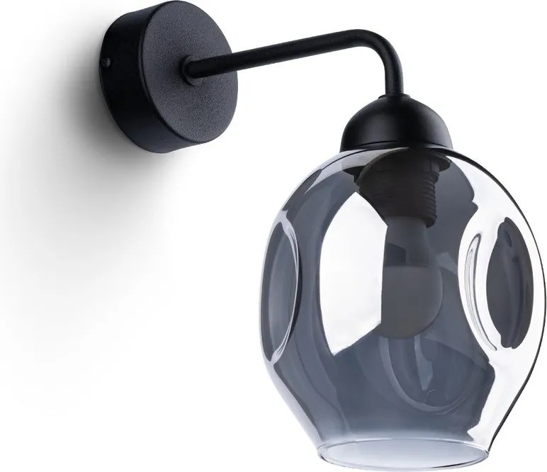 Fekete fali lámpa ø 25 cm Garten – Sollux