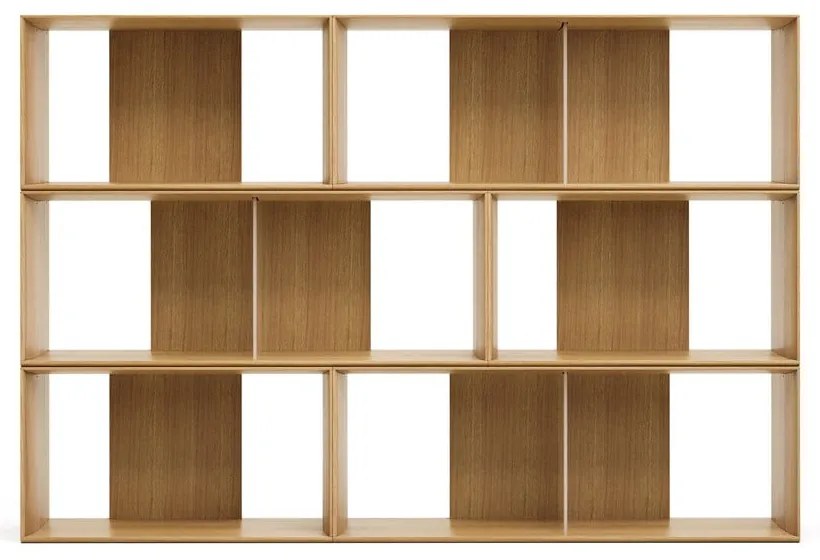 Natúr színű moduláris polcrendszer szett tölgyfa dekorral 6 db-os 168x114 cm Litto – Kave Home