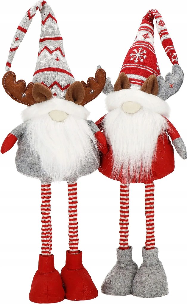 2x Rénszarvas Karácsonyi Teleszkópos Nagy Gnóm 80cm magas Állítható