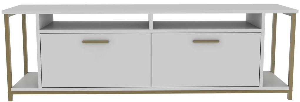 TV szekrény Omar - White, Gold
