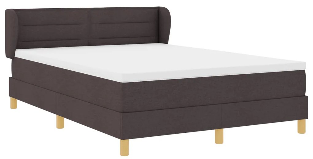 Boxspring Ágy Mattresszel Sötétbarna 140x190 cm Szövet