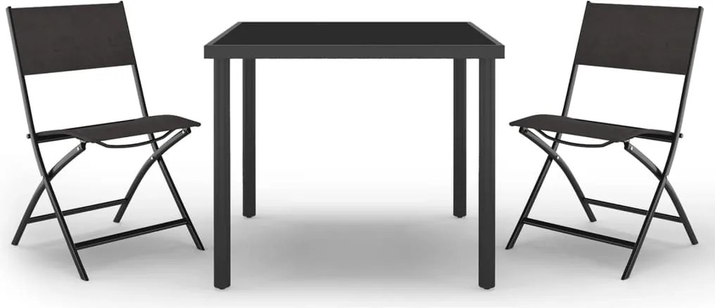 vidaXL 3 részes acél kültéri étkezőgarnitúra