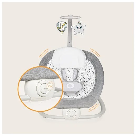 Lionelo - Baba vibrációs ringató dallammal PASCAL szürke