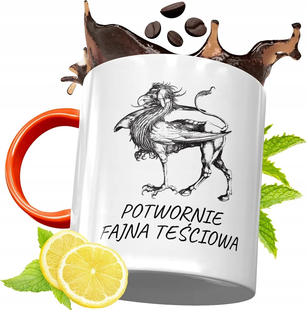 Narancssárga Bögre Anyósnak Ajándékba, fényképes nyomattal