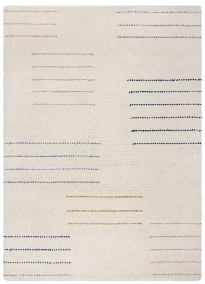 Krémszínű kézi szövésű gyapjú szőnyeg 120x170 cm Dottie Geometric – Flair Rugs