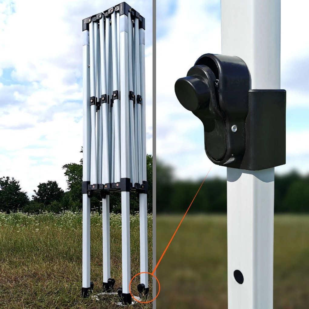 Stan a Kereskedelem 2 x 3 m SZUPER Acél | Összeszerelés 2 perc alatt | BRIMO - plusz 3 oldalfal - Zöld