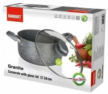 Banquet Granite edény tapadásmentes felülettel, 24 x 11 cm, 24 cm