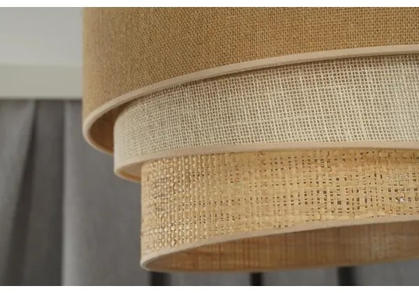 Duolla - Csillár zsinóron YUTE TRIO 1xE27/15W/230V átm. 45 cm barna/szürke/bézs