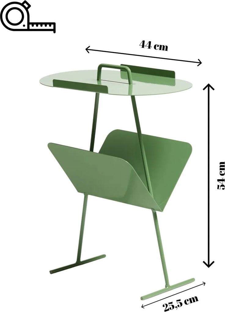 Goddy fém dohányzóasztal, matcha, 44 cm