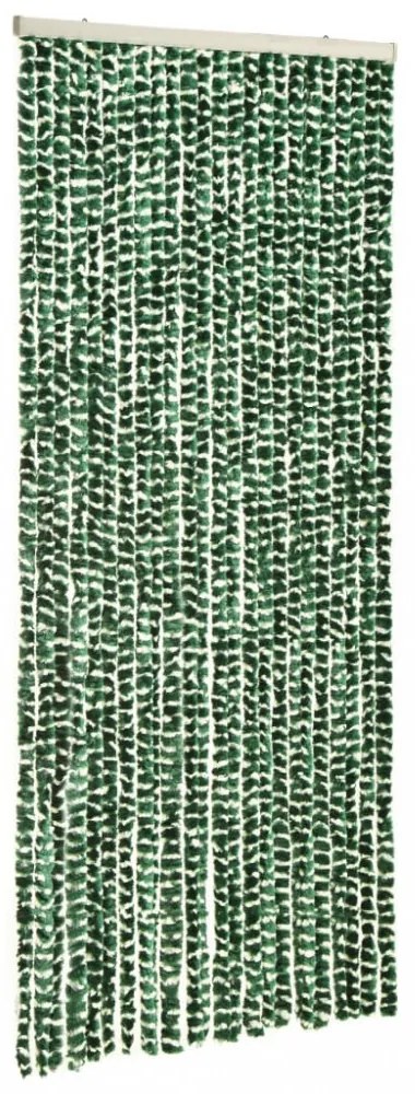 zöld és fehér zsenília rovarfüggöny 90 x 220 cm