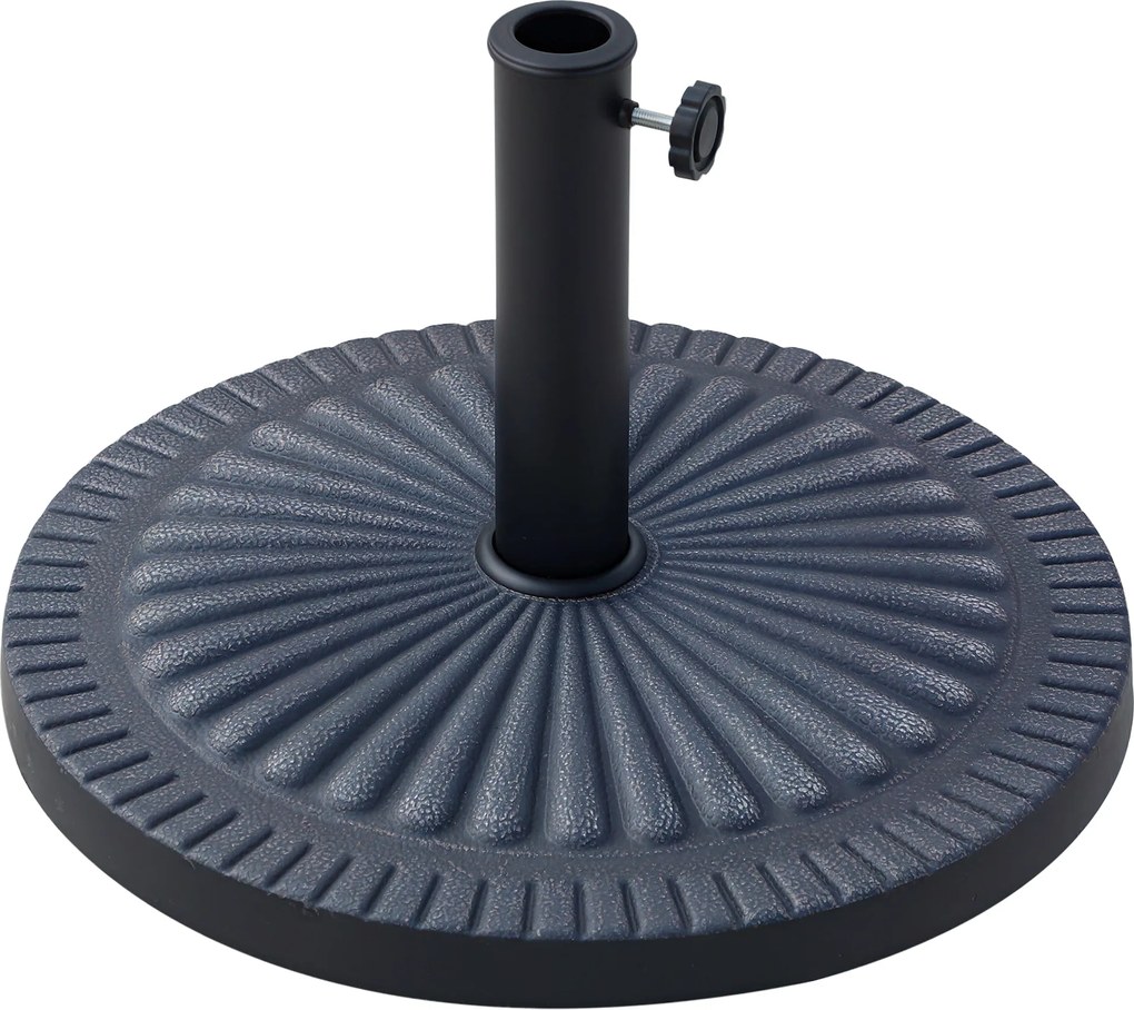 Outsunny Napernyő Talapzat 3.8-4.8cm Átmérőjű Virágmintás Gombbal, 15KG Súlyú Kerti Gyanta 49x32cm | Aosom