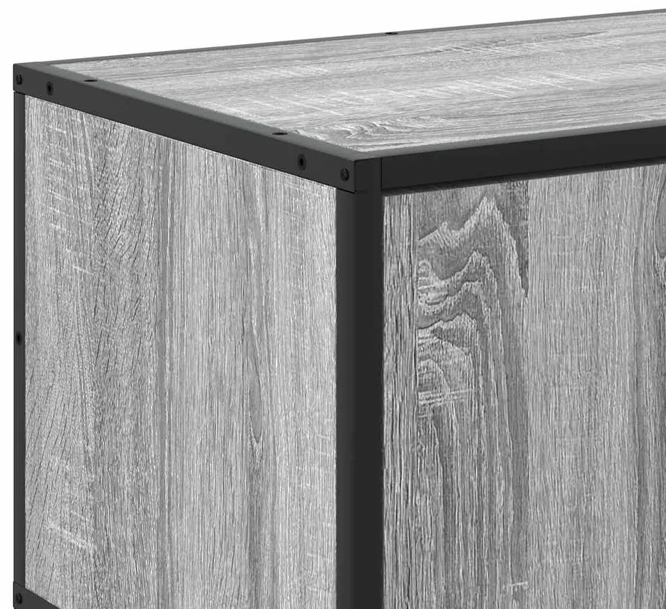 szürke sonoma színű szerelt fa és fém TV-szekrény 150x35x41 cm