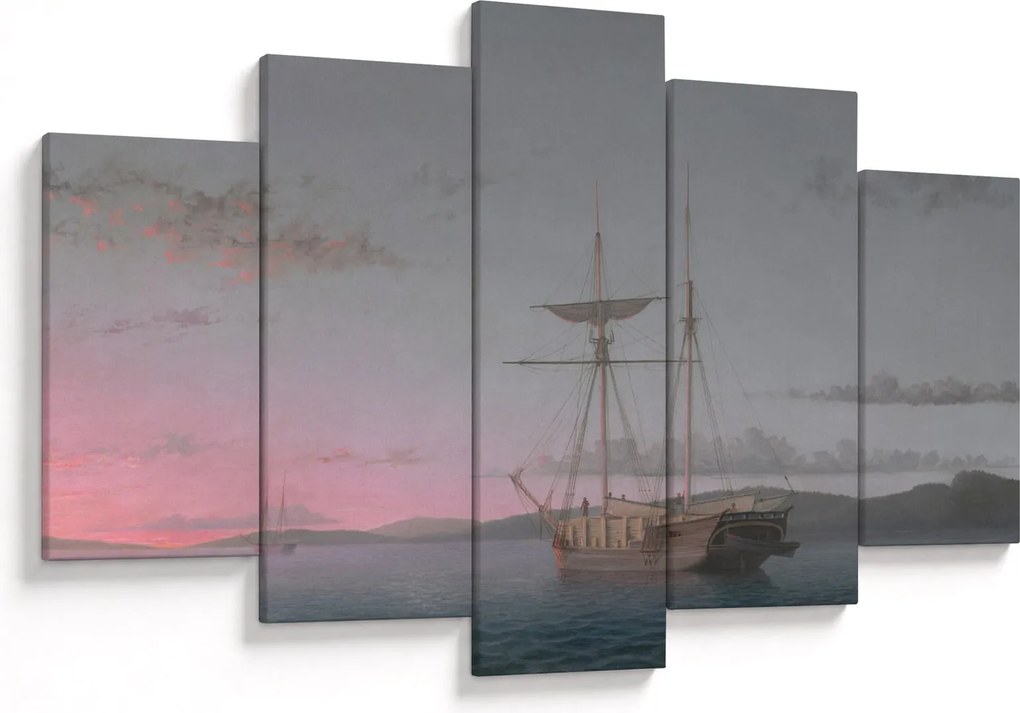 Kép - Fitz Henry Lane, Lumber Schooners at Evening on Penobscot Bay, reprodukciók (150x105 cm)
