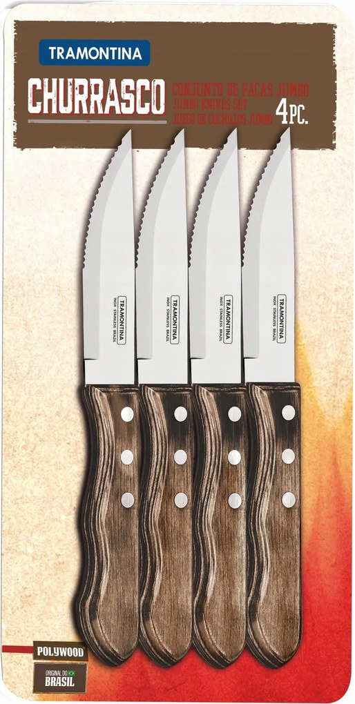 Tramontina 4 Steak kés Jumbo Fa Churrasco