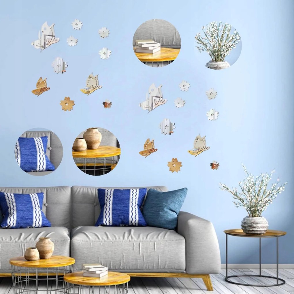 Suniyors Pillangók tükör fali dekoráció