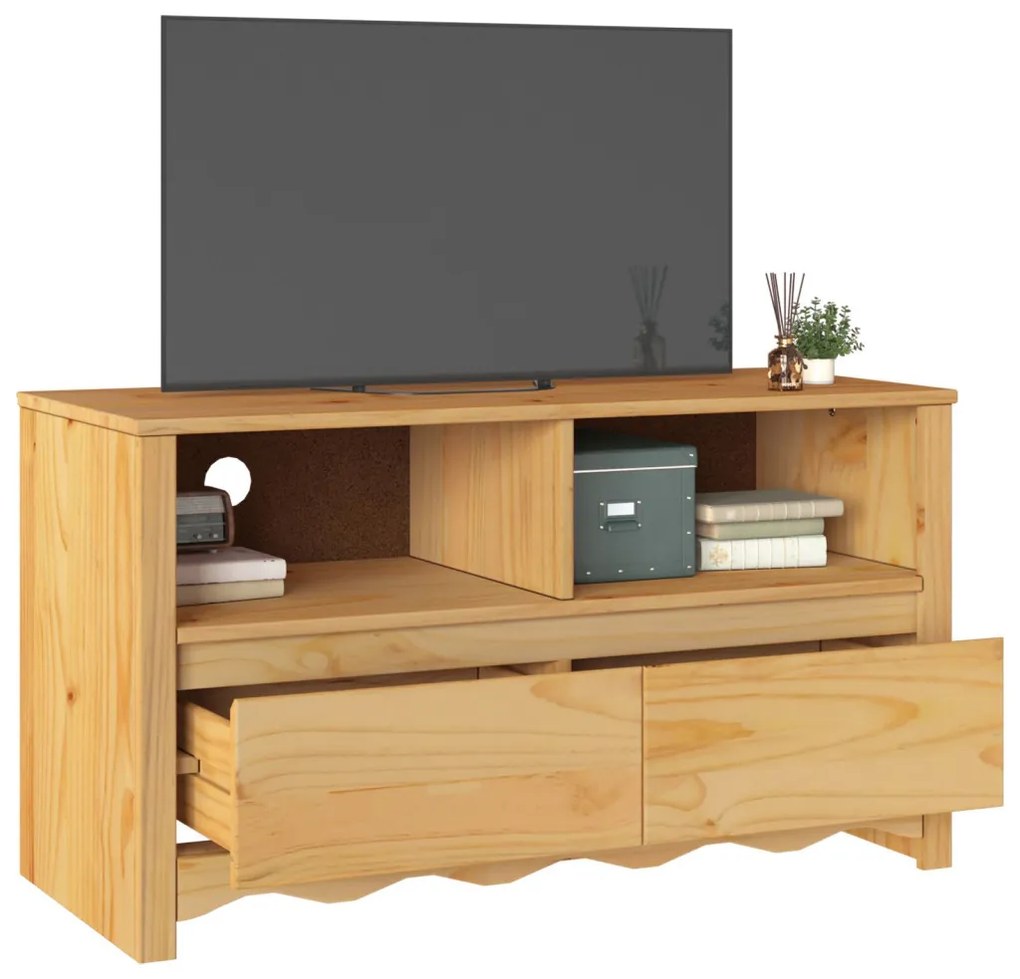 TV Szekrény "DRAMMEN" 99x43x55 cm Tömör Fenyő