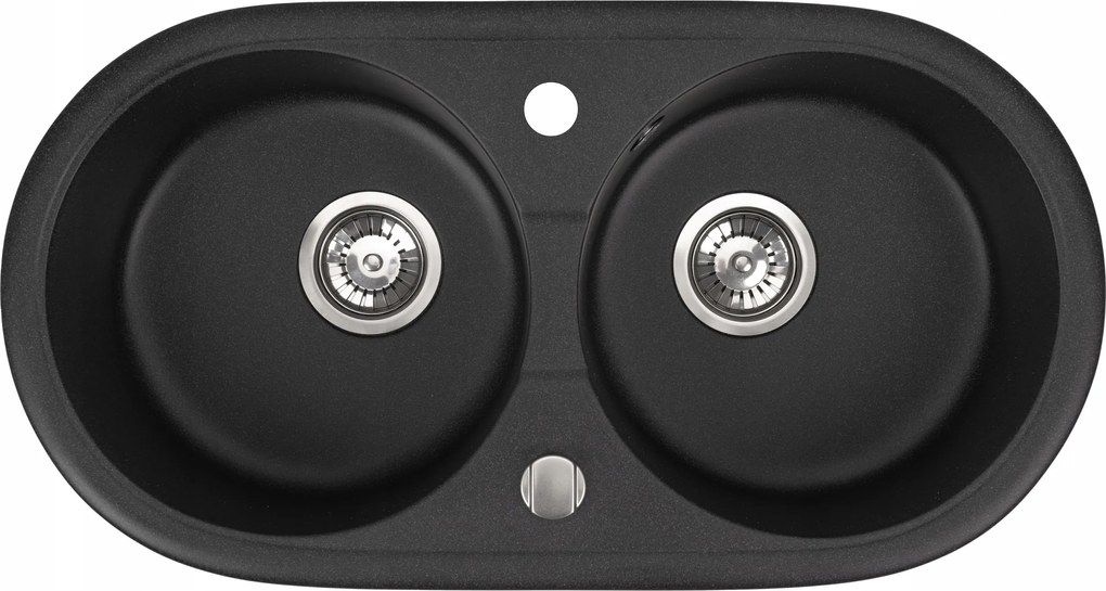 Gránit mosogató konyhai mosogató Libra kétrekeszes 77,5 x 42,5 cm