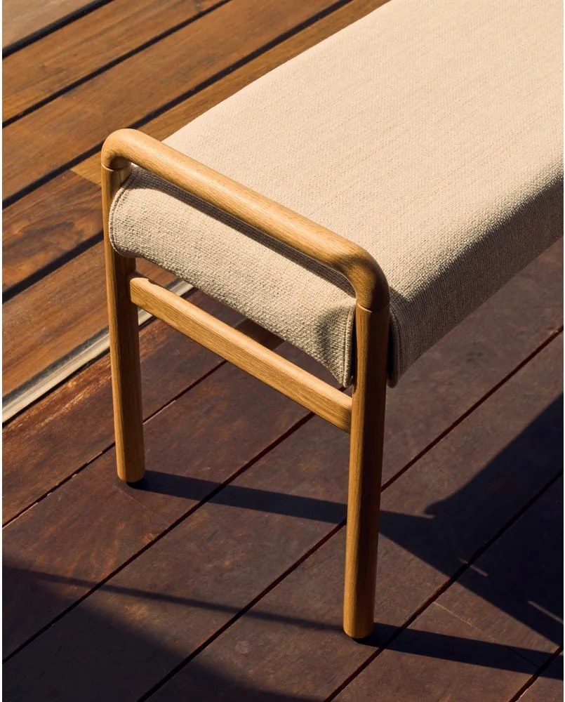 Krémszínű-natúr színű pad Macaret – Kave Home