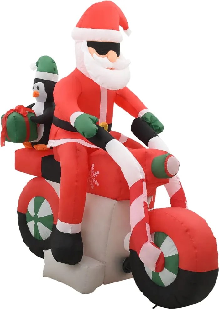 vidaXL felfújható karácsonyi Mikulás motorbiciklin LED-del IP44 160 cm