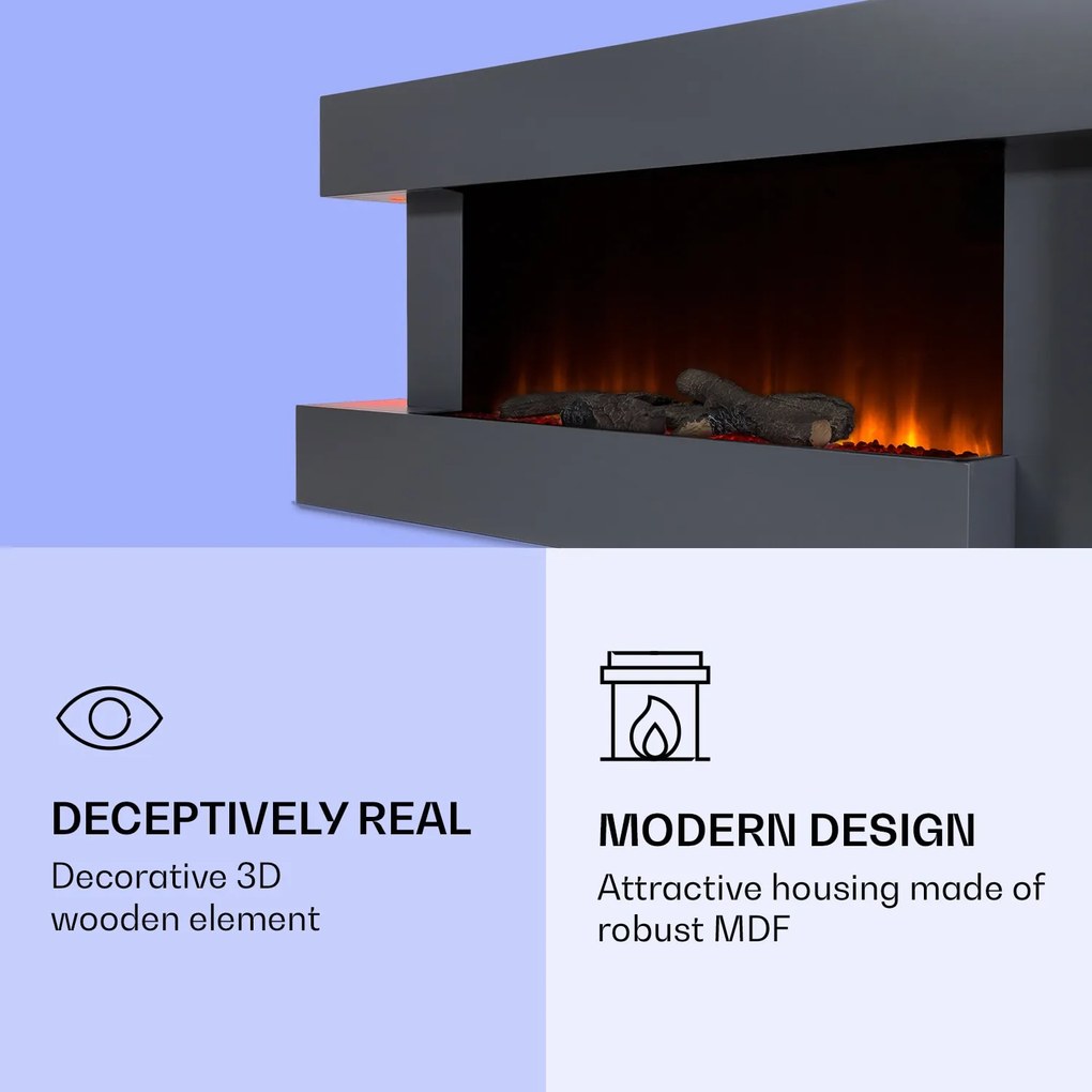 Studio Light & Fire 2 Smart, kandalló, 1000/2000 W, MDF, WiFi Control