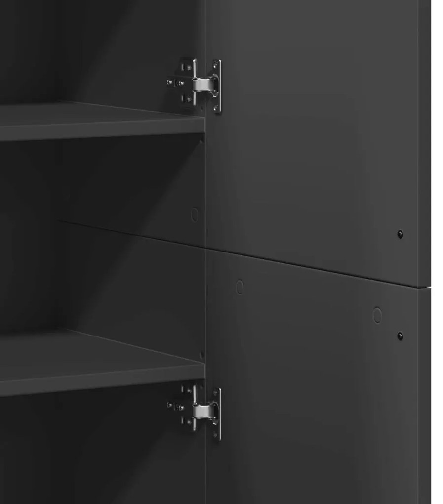 fekete szerelt fa magasszekrény 80 x 35 x 180 cm