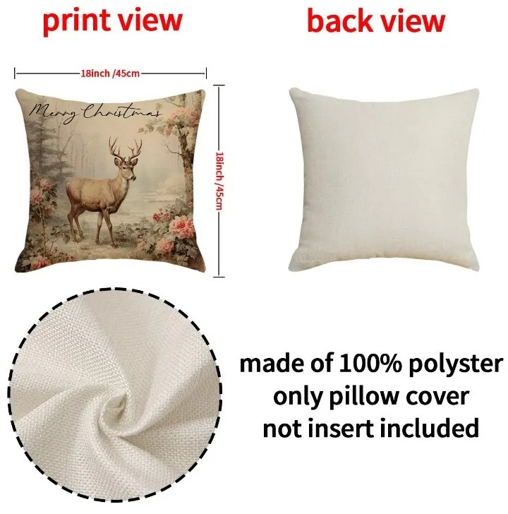 Karácsonyi párnahuzat BELIEVE 45x45 cm, piros