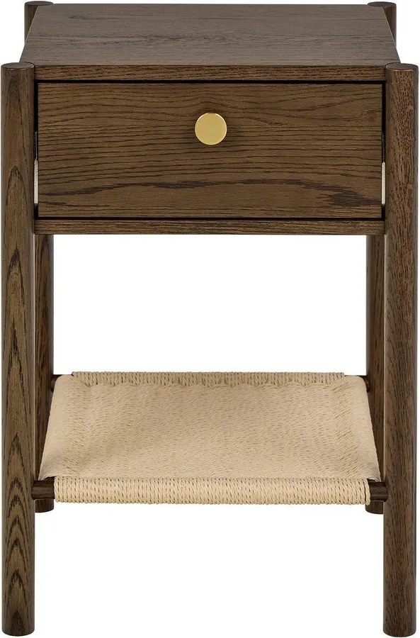 Sötét natúr színű éjjeliszekrény tölgyfa dekorral Monfort – Actona