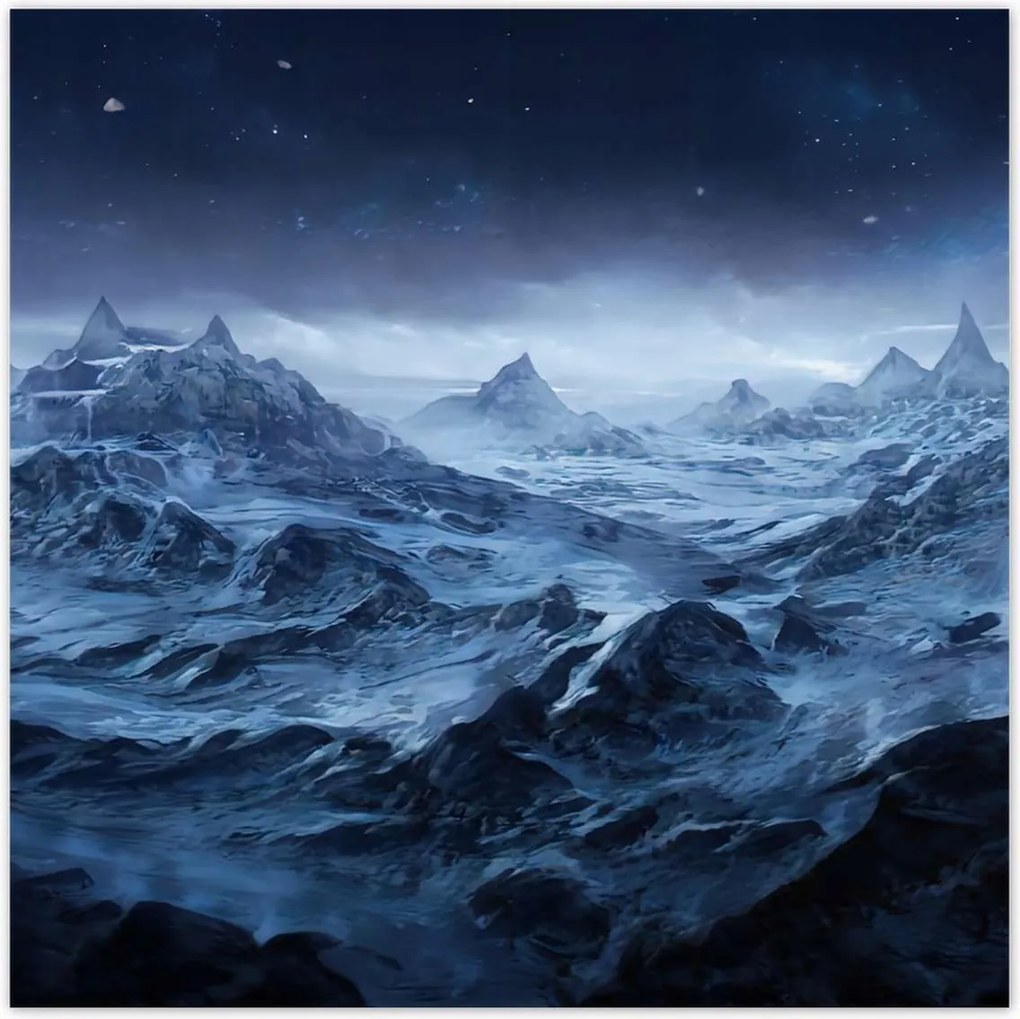 Poszterek 100x100 A Hold megvilágítja a csúcsokat