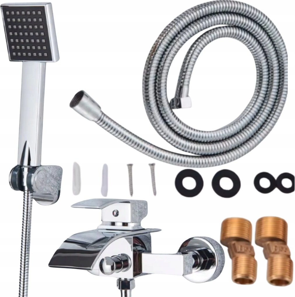 Kád Zuhany csaptelep Egykaros Fali Krómozott Csaptelep Fürdőszoba