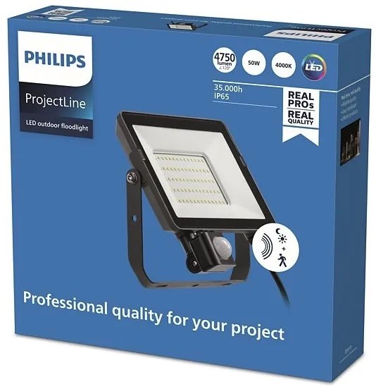 Philips - LED Kültéri reflektor érzékelővel PROJECTLINE LED/50W/230V IP65 4000K