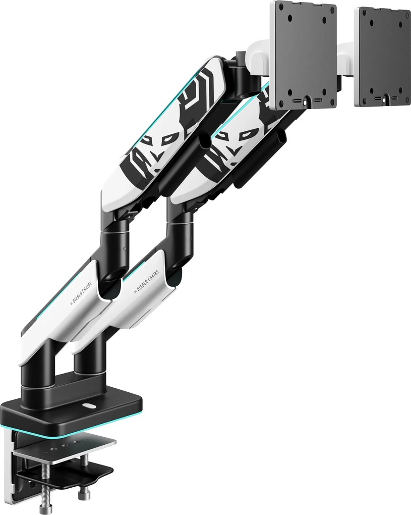 Dupla monitortartó 35" RGB fehér-fekete: Diablo X-Arm Dual