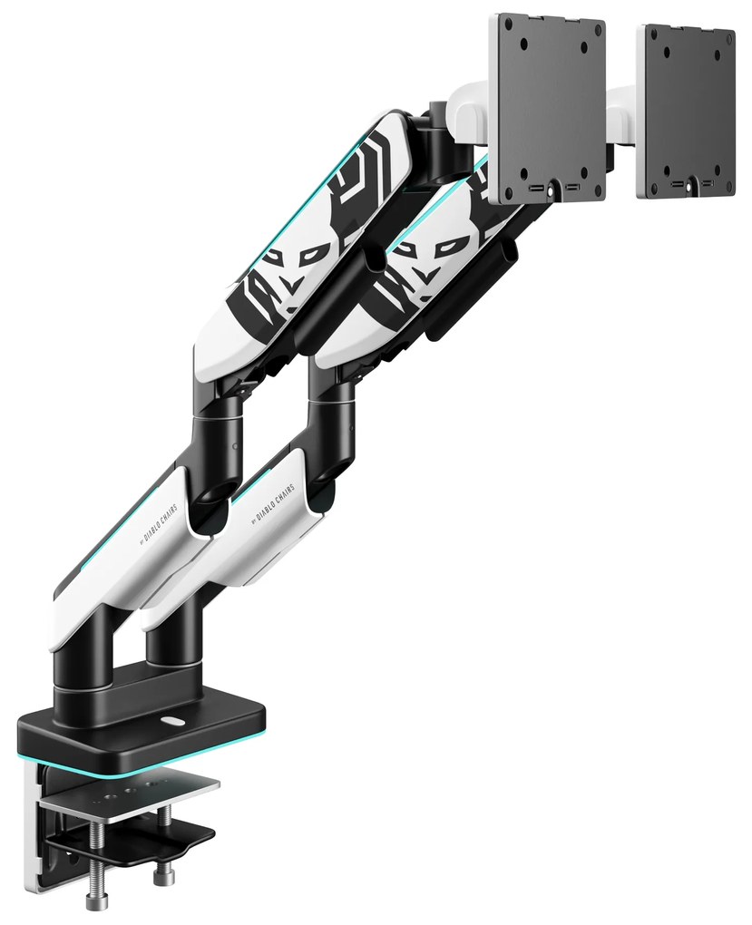 Képernyőállvány két 35 hüvelykes monitorhoz, fehér-fekete X-Arm Dual RGB