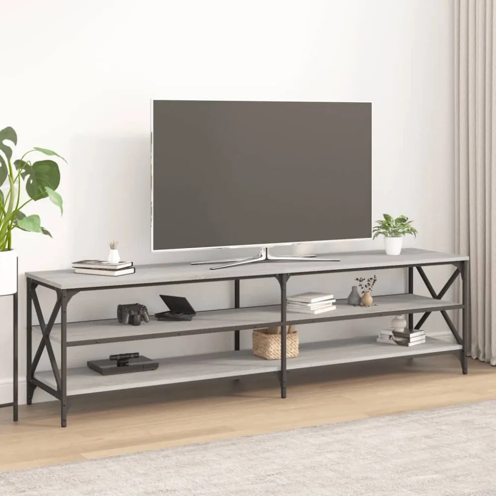 szürke sonoma színű szerelt fa TV-szekrény 180 x 40 x 50 cm