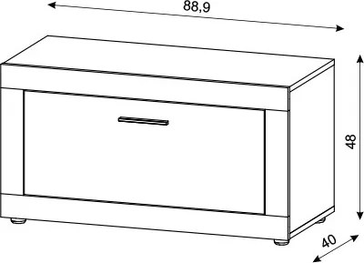 Cipősszekrény 1 ajtós Old Style Dark / Matera színkombinációban – LUNA2