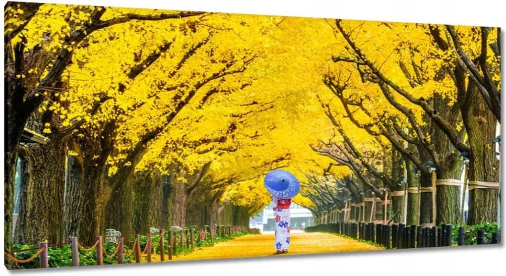 Vászonkép 115x55 Japán kimonó Ősz