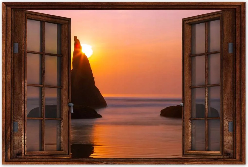 Poszterek 120x80 Sziklák Naplemente Tenger