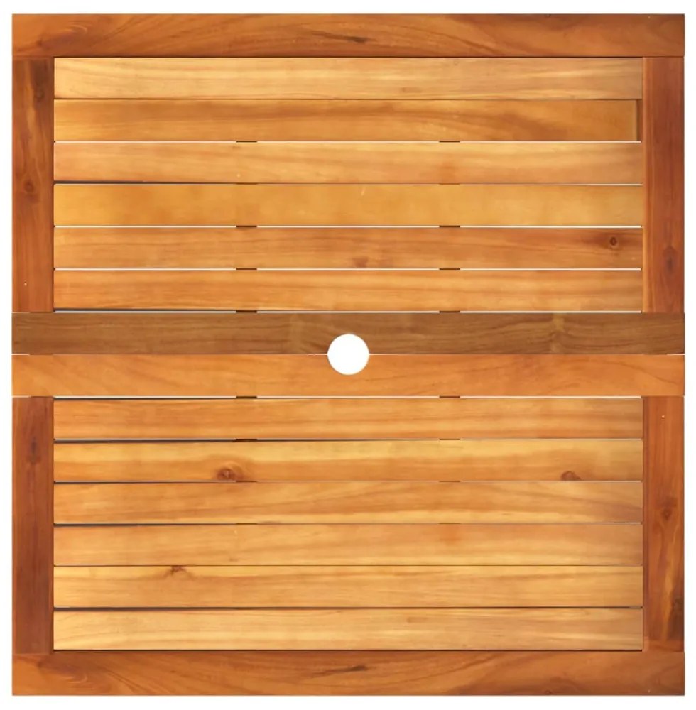 bézs polyrattan és akácfa kerti asztal 80 x 80 x 75 cm