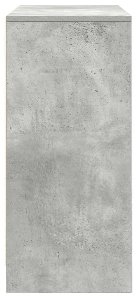 betonszürke szerelt fa tálalószekrény fiókos 80x34x76 cm
