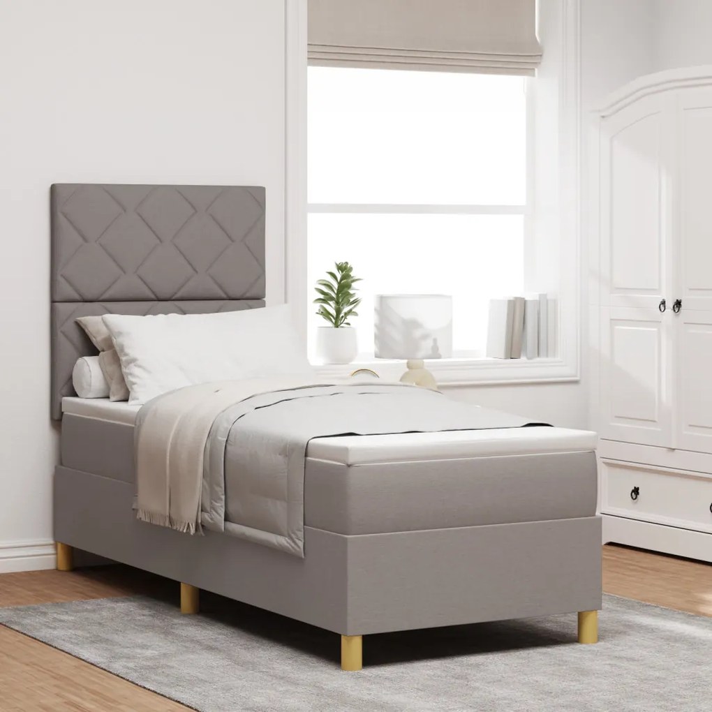 Box Spring Ágy Matraccal & LED Topszínű 80x200 cm Szövet