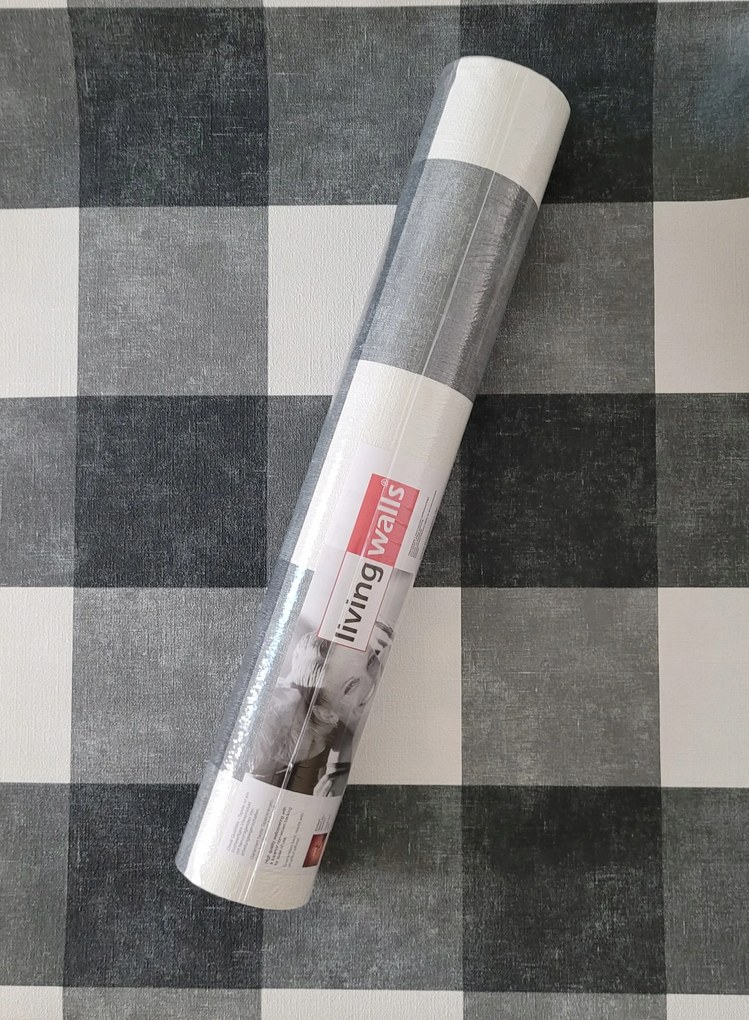 Tapéta 36715-4 Grafit Kockás , koptatott farmer